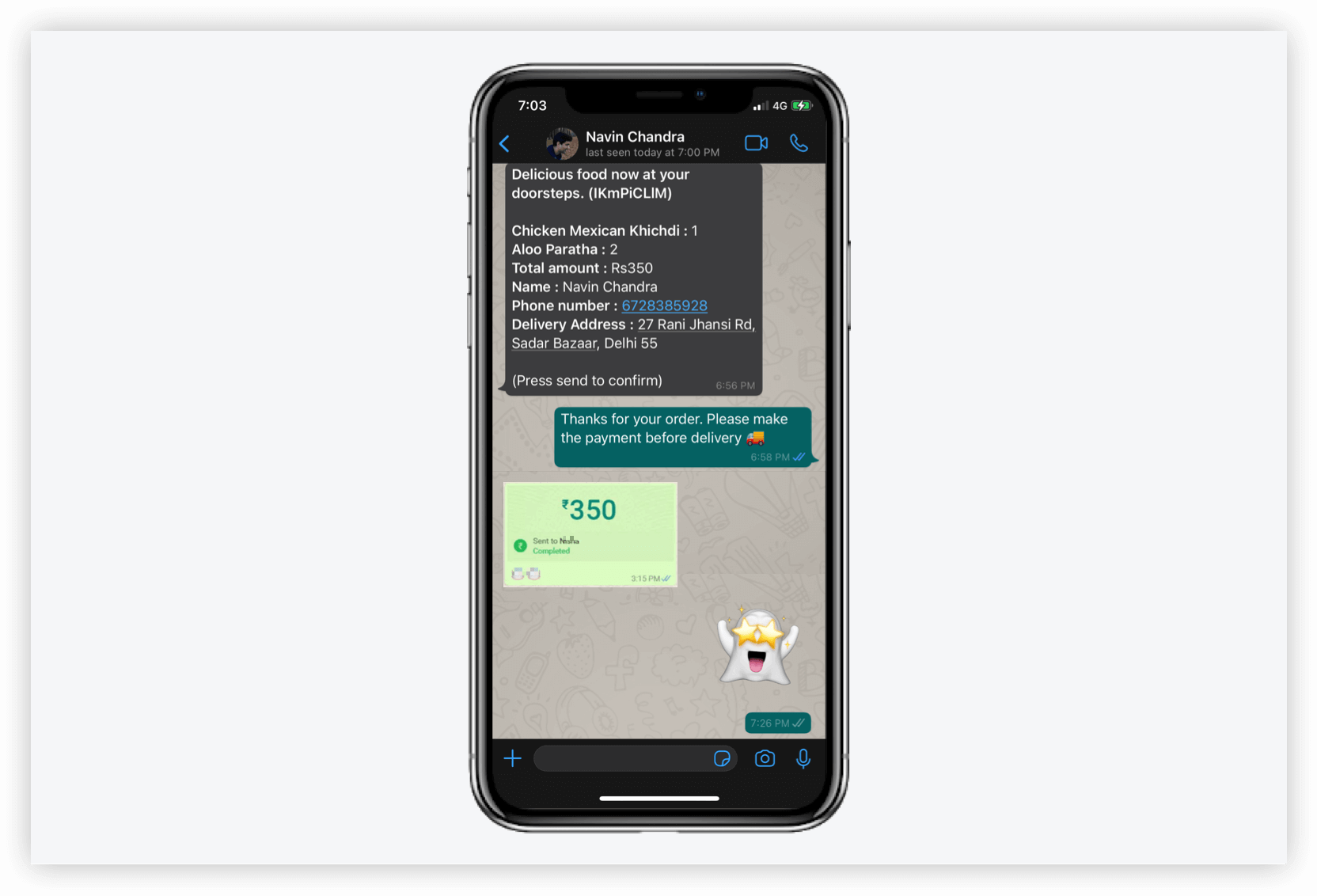 Get paid from your customer using WhatsApp Payment / UPI for zero transaction fee